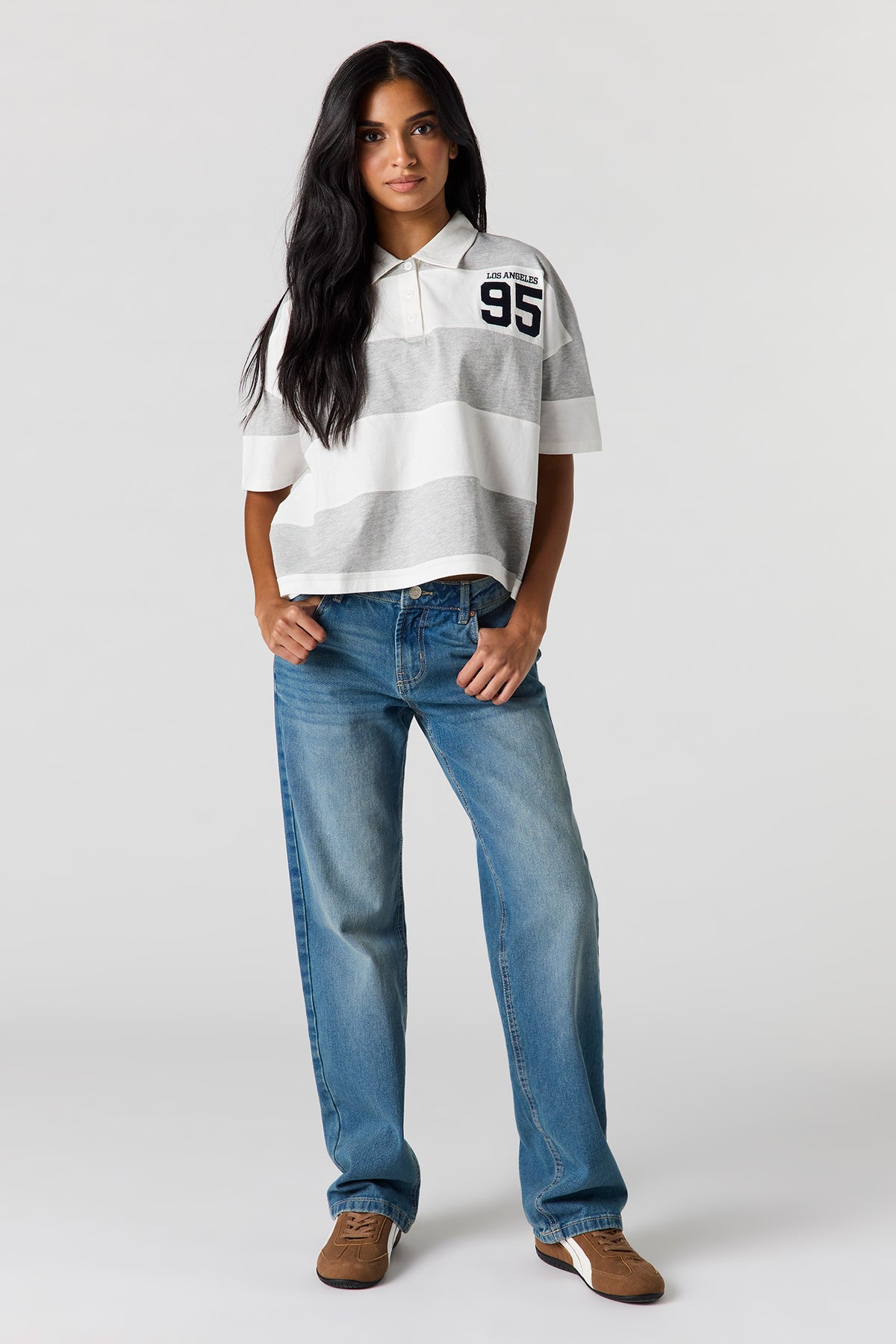 Alt View 3. Collared Rugby T-Shirt - Heather Grey