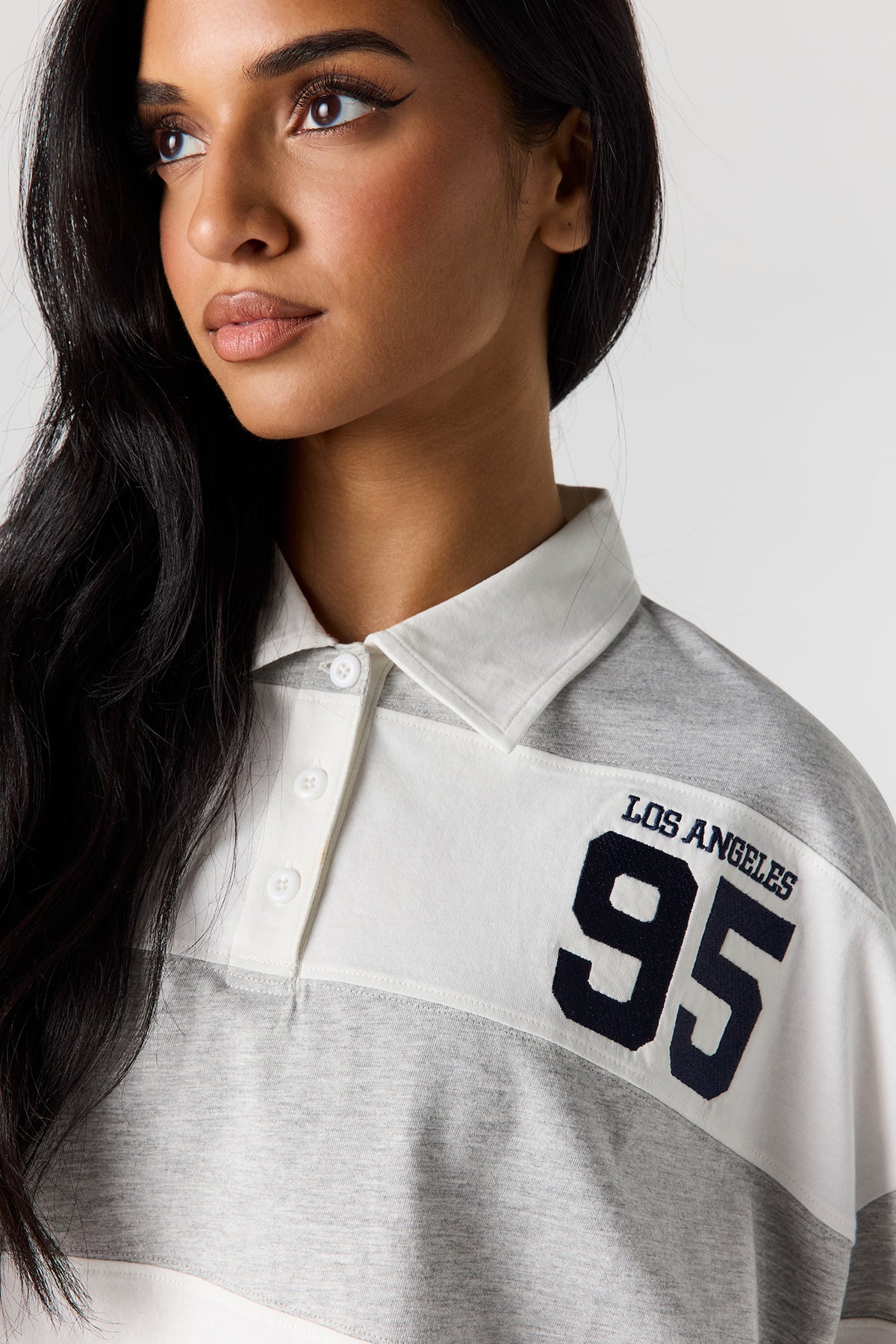 Alt View 4. Collared Rugby T-Shirt - Heather Grey