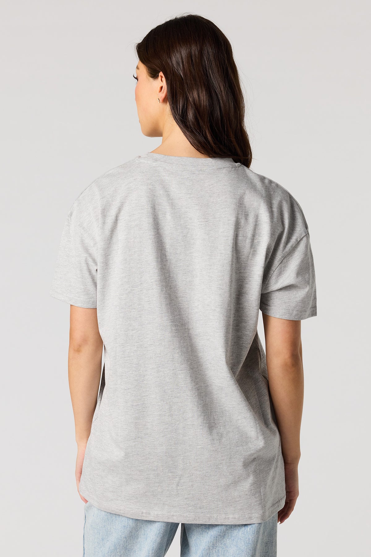 Alt View 2. Graphic Oversized T-Shirt - Heather Grey