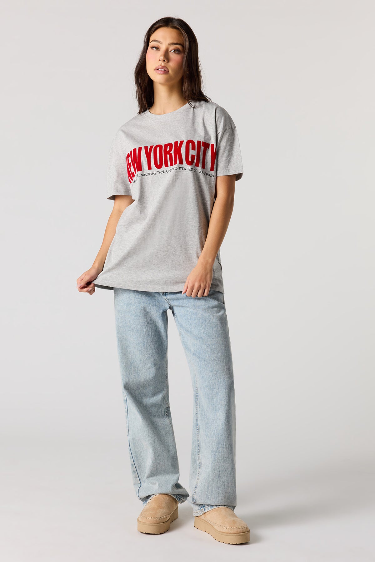 Alt View 3. Graphic Oversized T-Shirt - Heather Grey