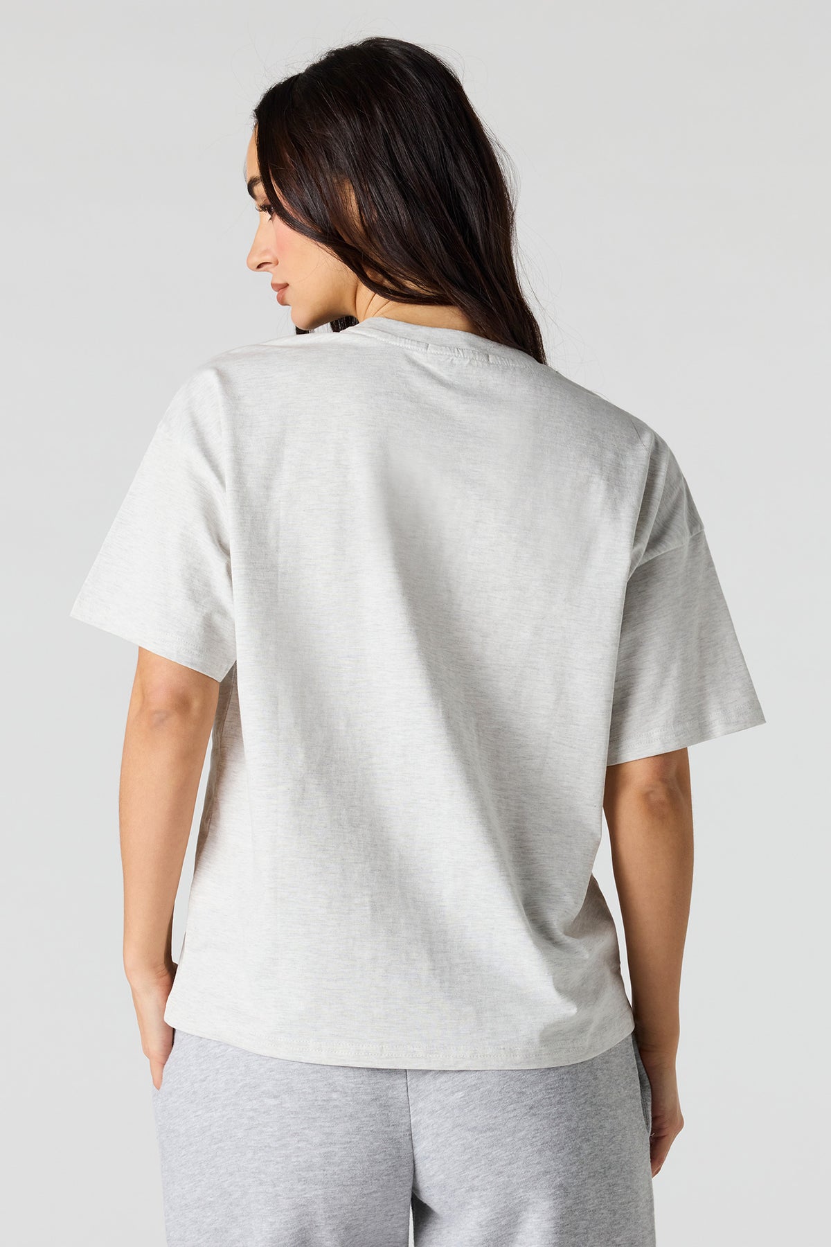 Alt View 2. Oversized Graphic T-Shirt - Light Grey