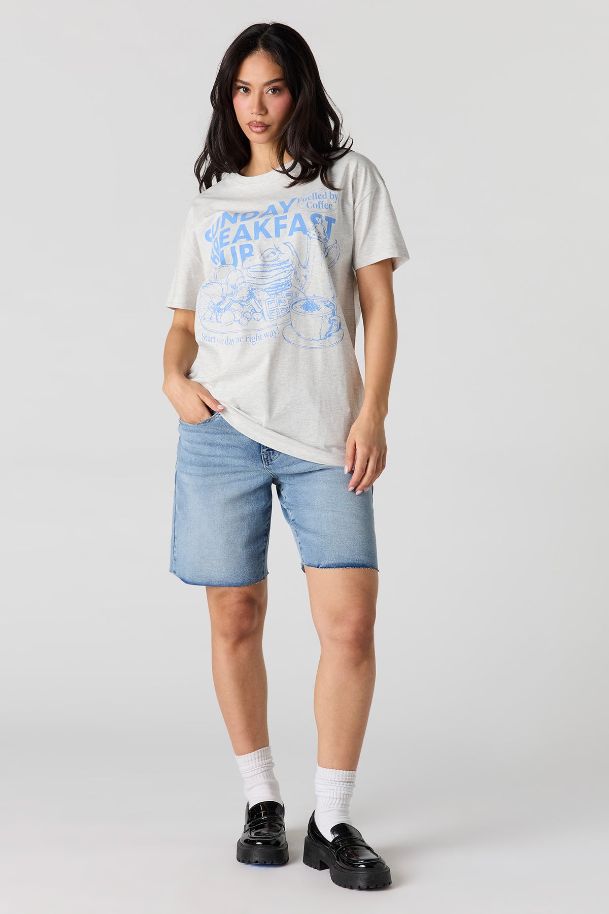 Alt View 3. Graphic T-Shirt - Heather Grey