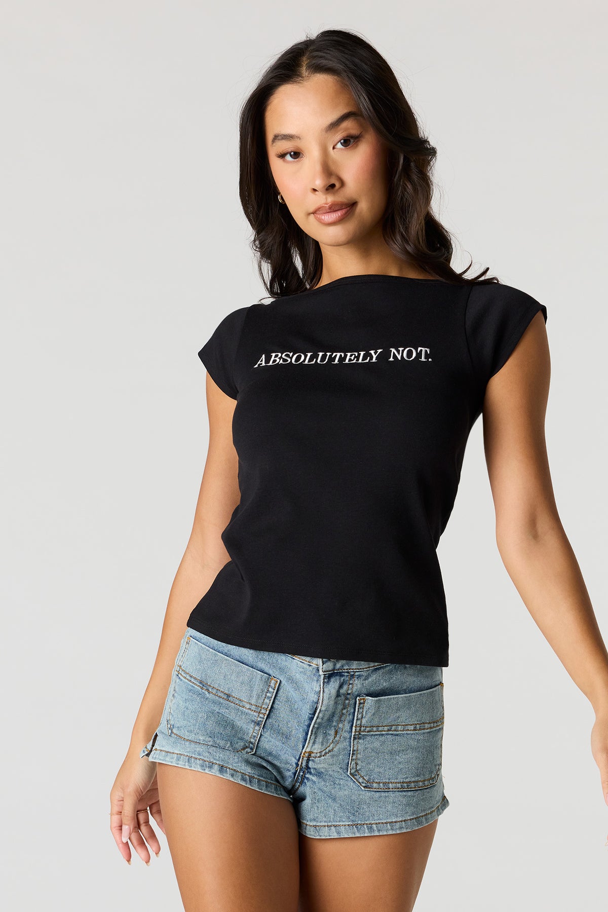 T-shirt à imprimé avec encolure bateau