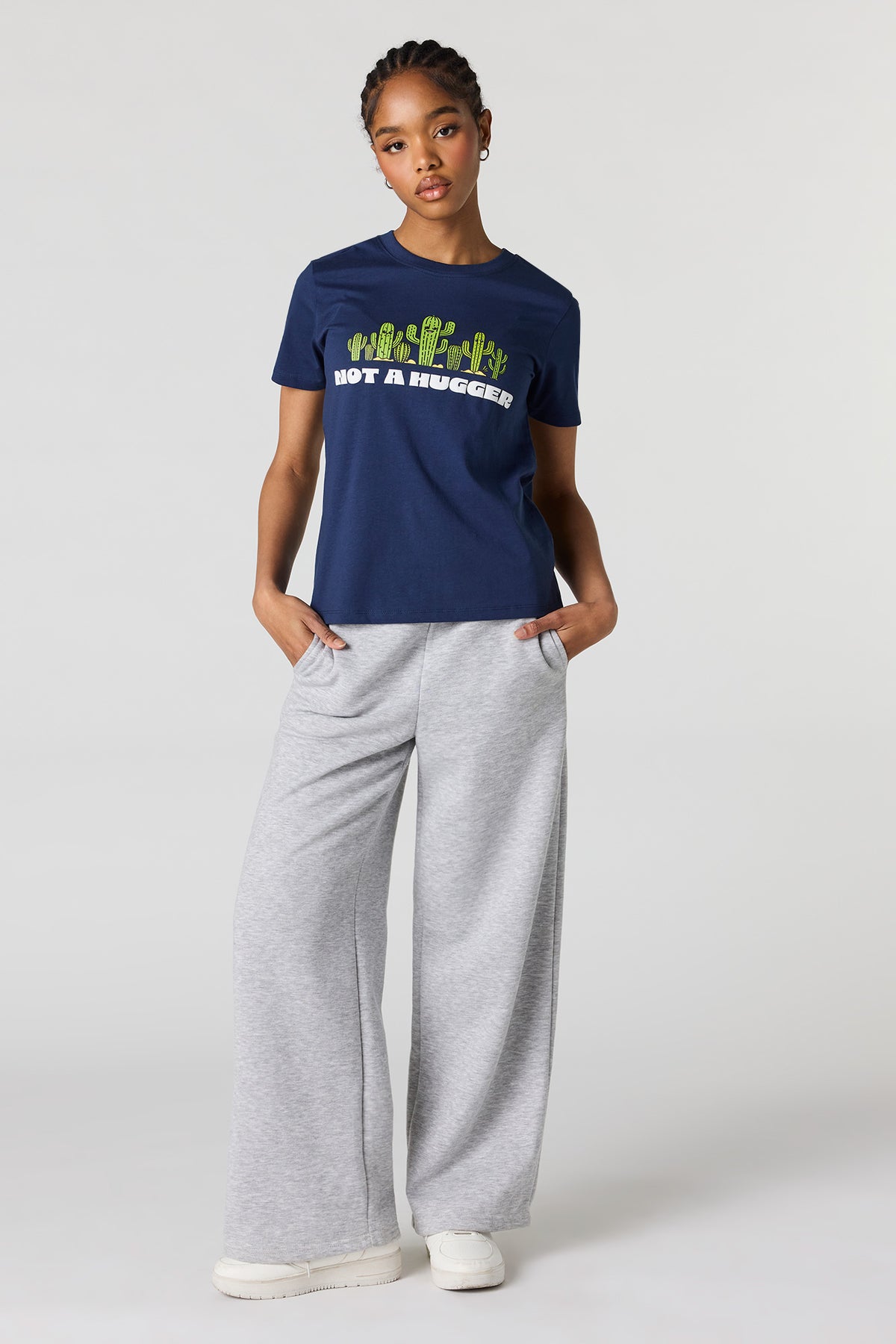 Alt View 3. Not A Hugger Puff Print T-Shirt - Dark Blue