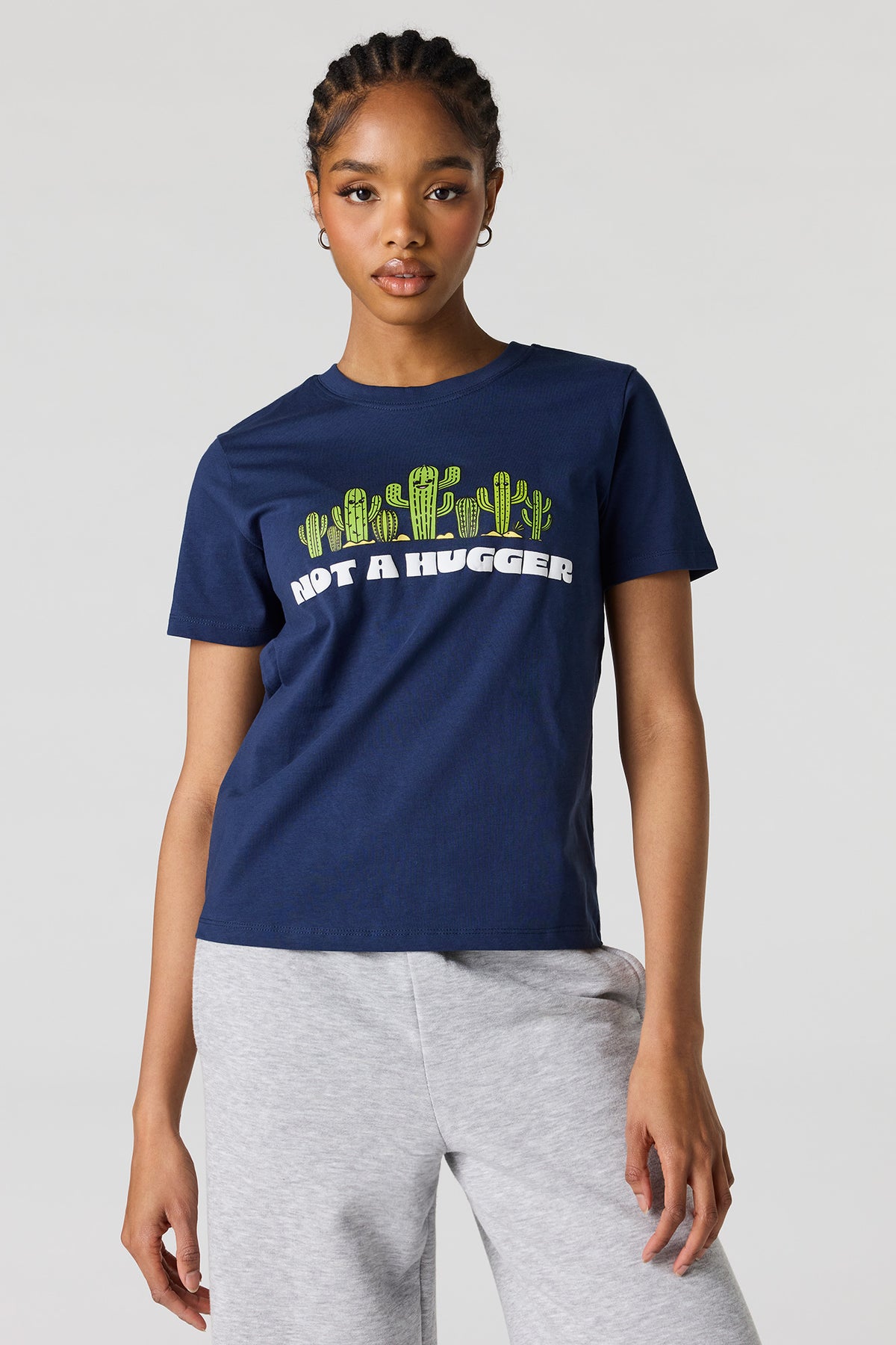 Not A Hugger Puff Print T-Shirt - Dark Blue