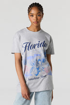 T-shirt surdimensionné à imprimé en relief Florida