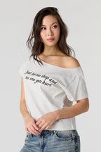 Off Shoulder Graphic T-Shirt
