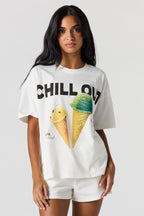 T-shirt à imprimé Chill Out en relief