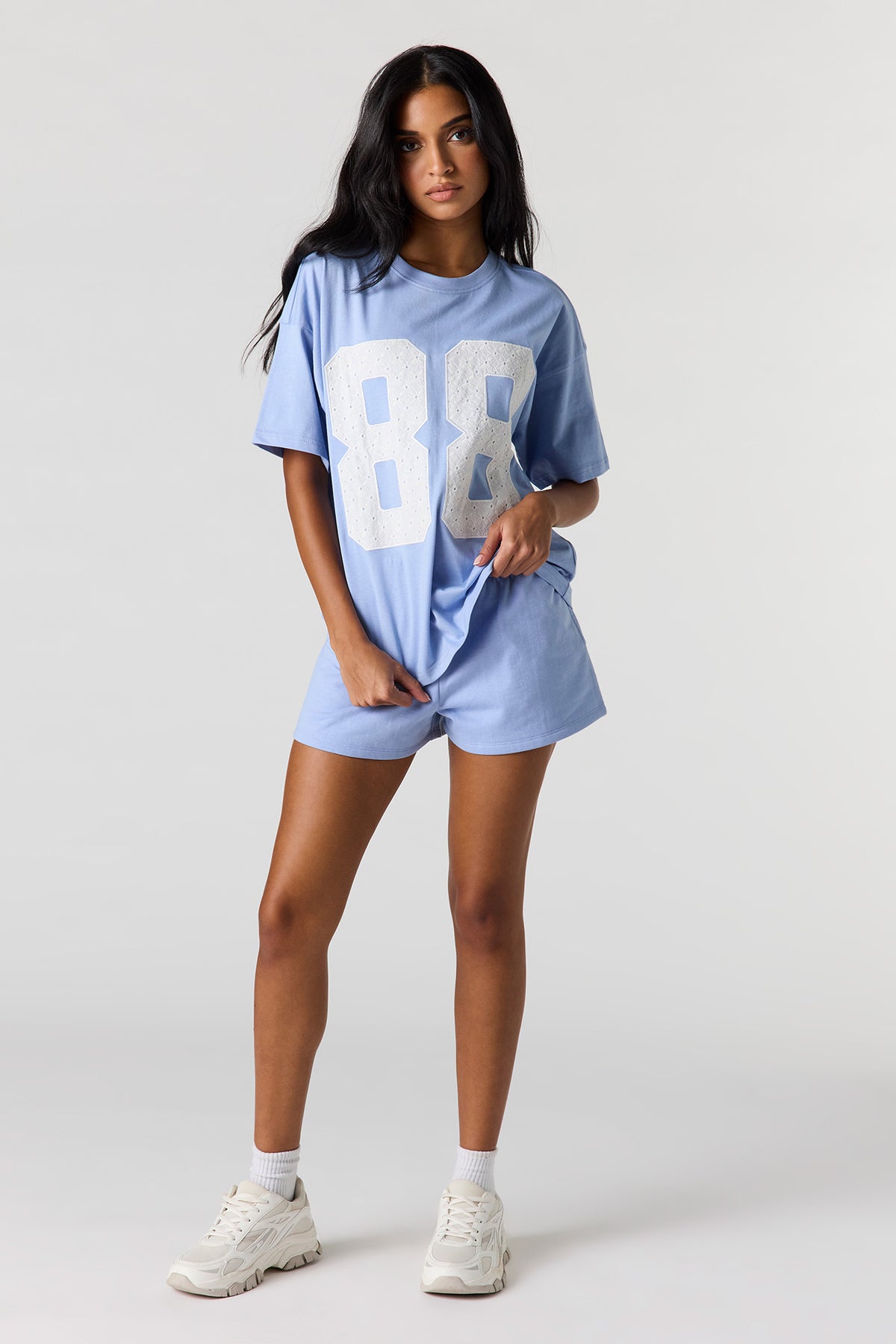 Alt View 3. 88 Lace Embroidered T-Shirt - Light Blue