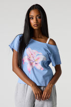 T-shirt à encolure bateau imprimé