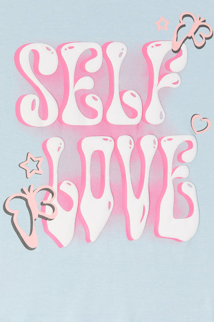 T-shirt ultracourt à imprimé Self Love