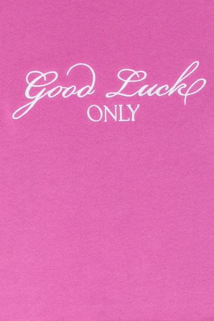 T-shirt ultracourt avec motif brodé Good Luck Only