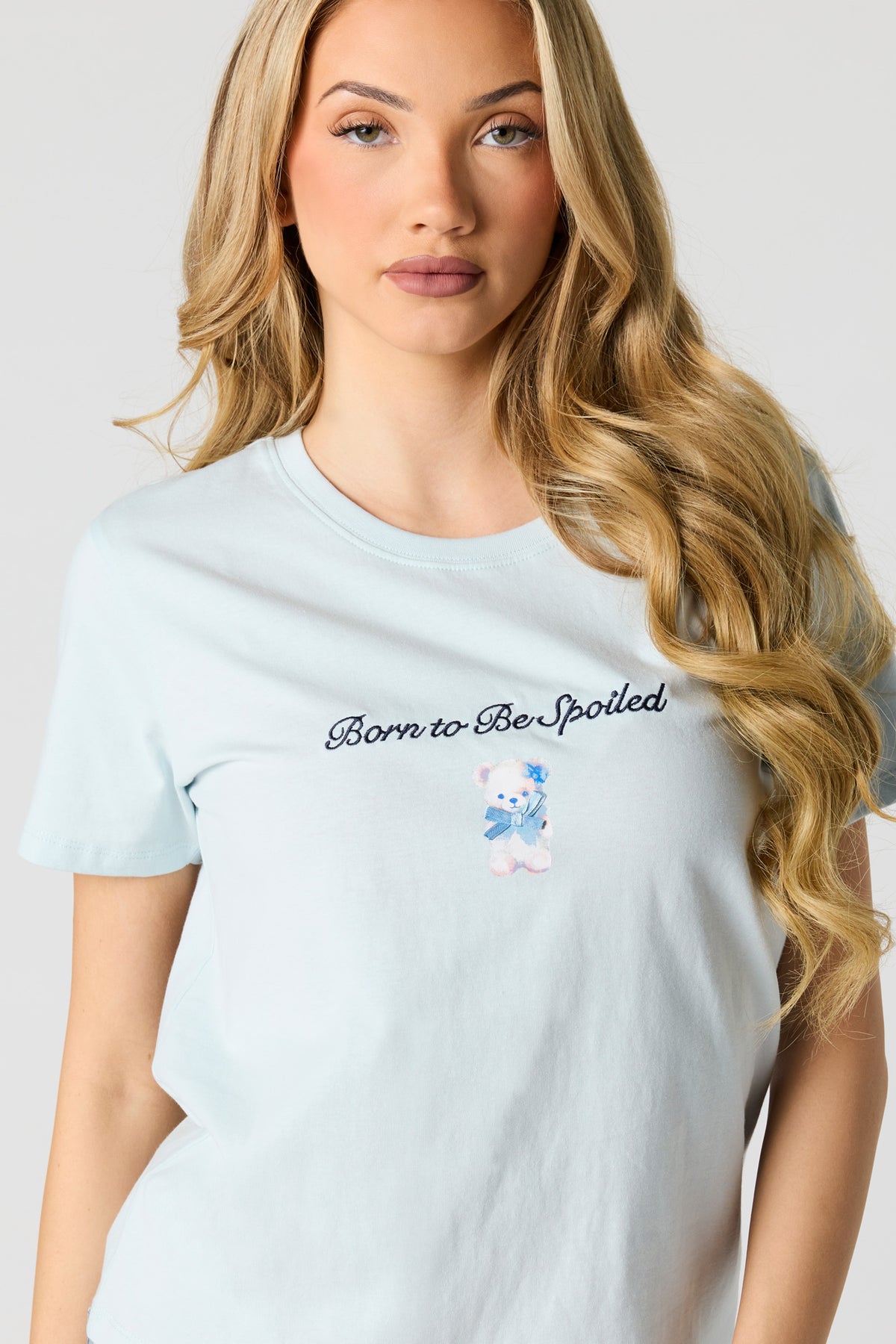 Embroidered T-Shirt - Blue