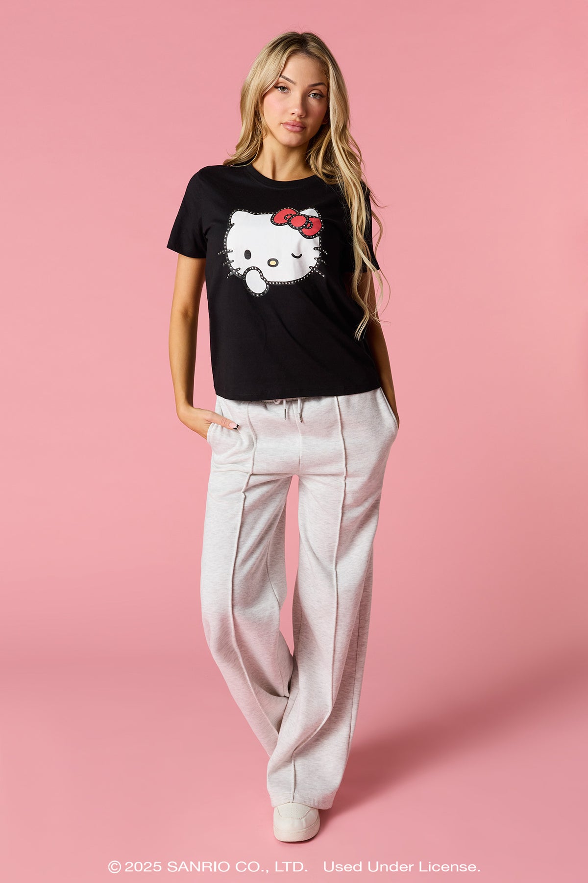 Alt View 3. Hello Kitty® Rhinestone Graphic T-Shirt - Black