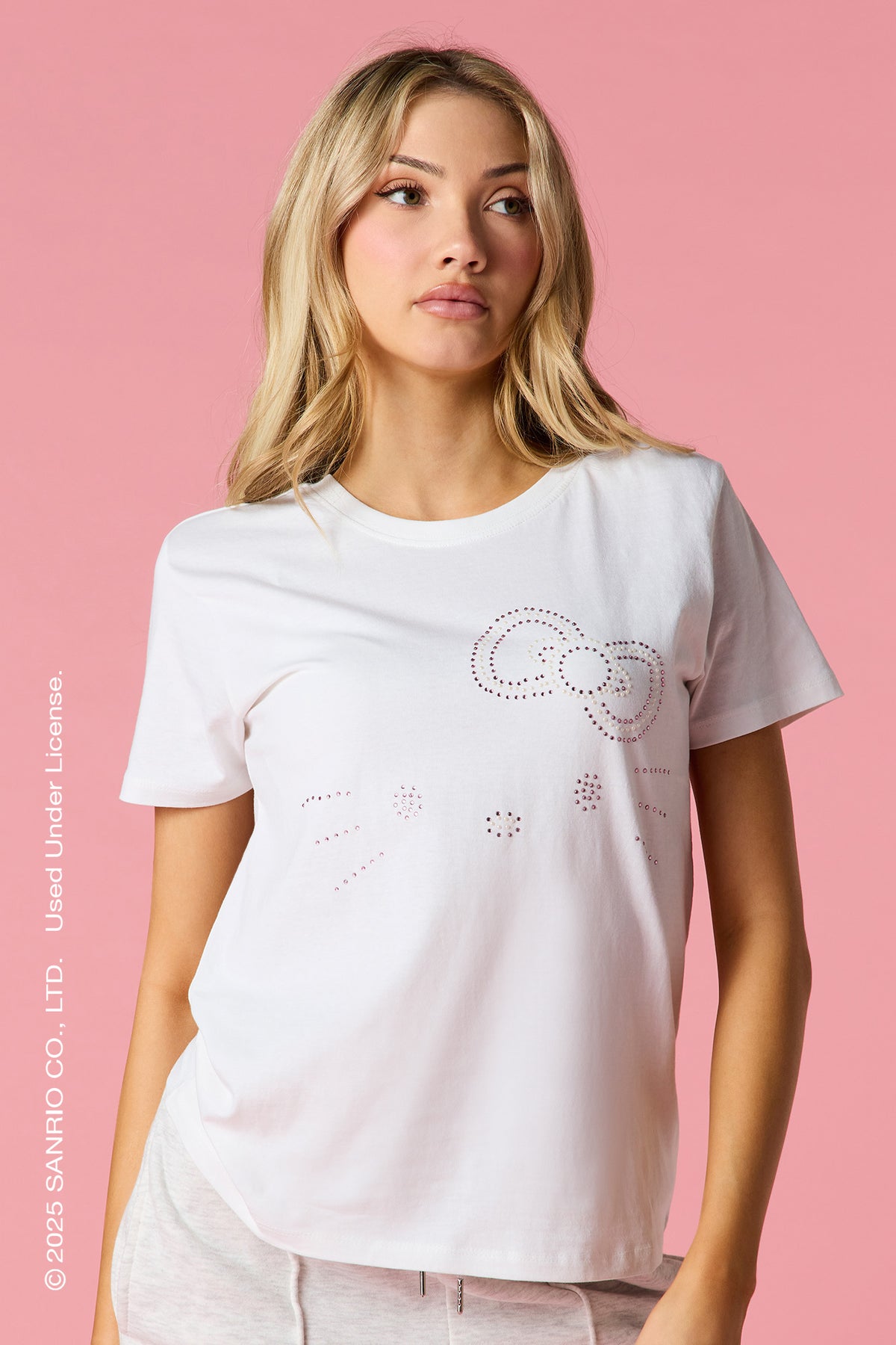 T-shirt à imprimé Hello Kitty® avec pierres du Rhin