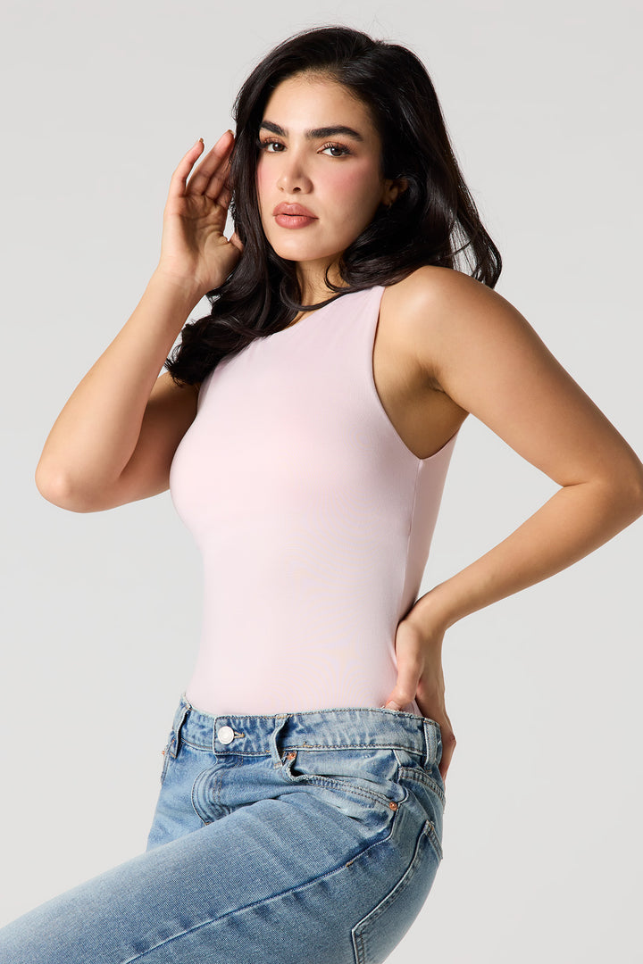 Crew Neck Sleeveless Braless Bodysuit