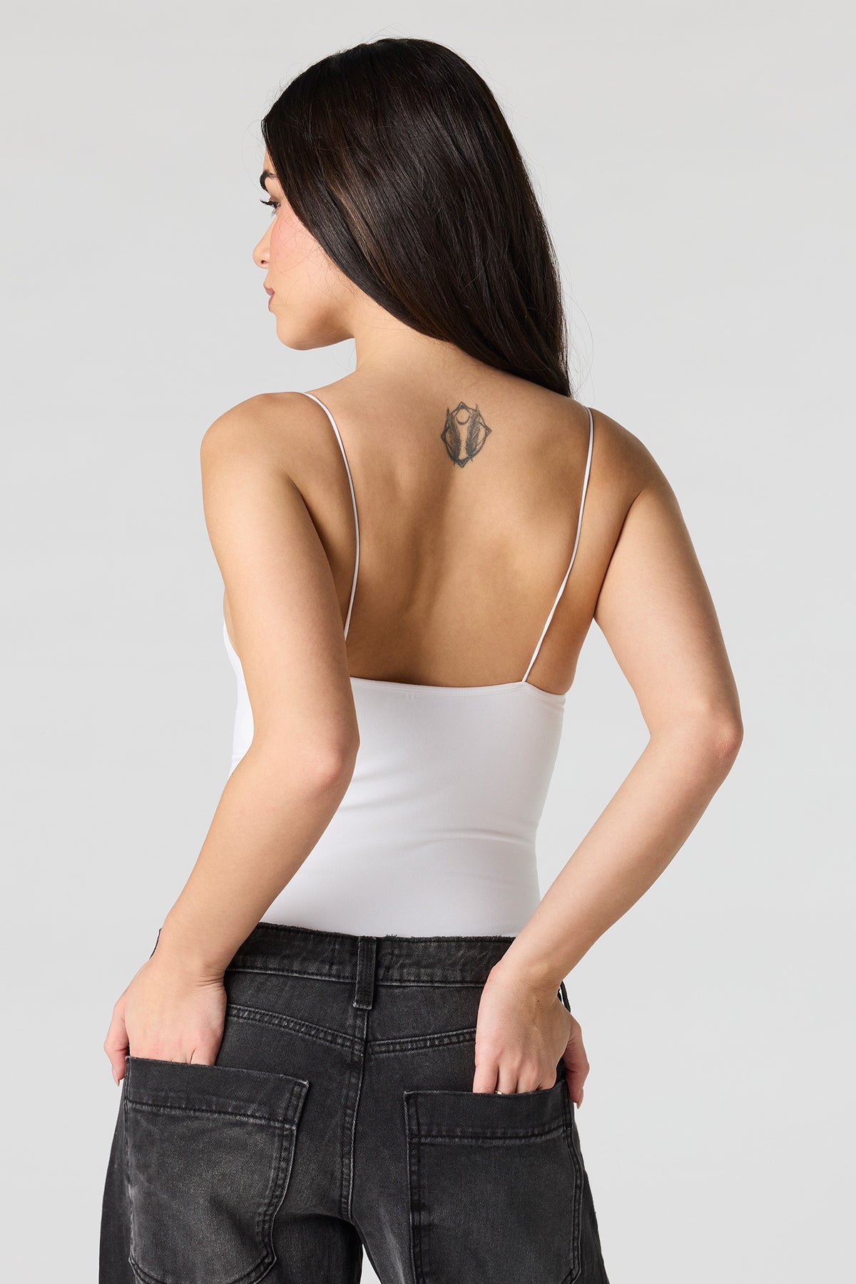 Alt View 2. Braless Seamless Sweetheart Bodysuit - White