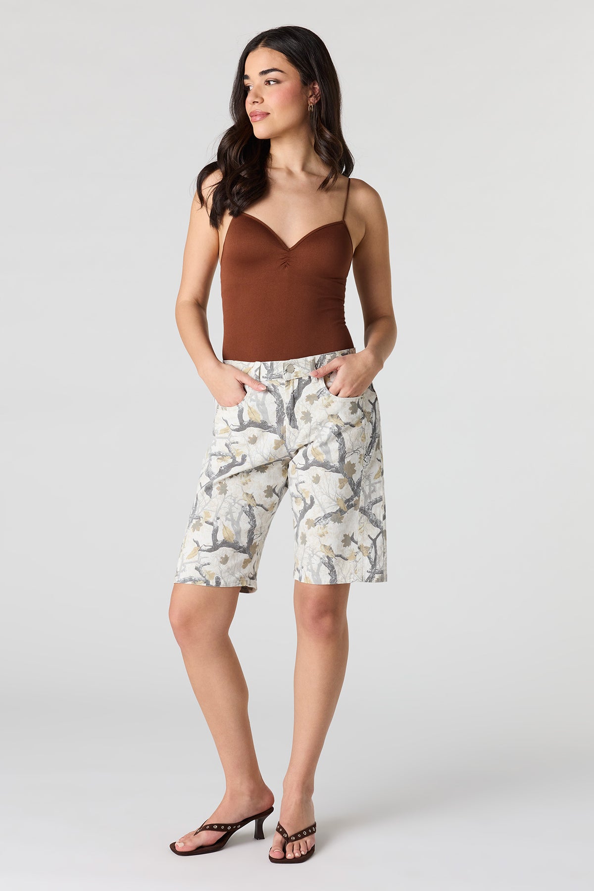 Alt View 3. Braless Seamless Sweetheart Bodysuit - Brown