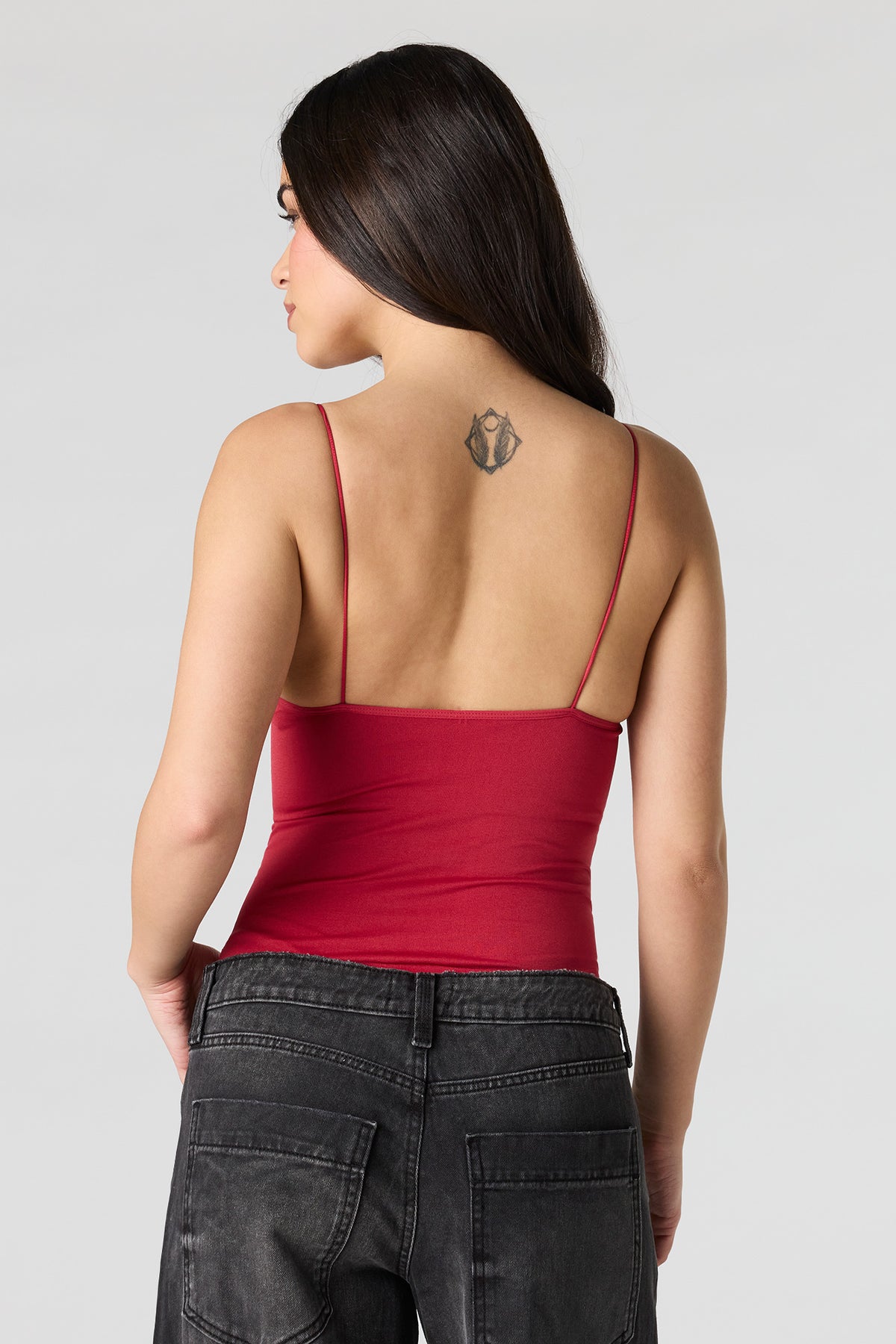 Alt View 2. Braless Seamless Sweetheart Bodysuit - Red