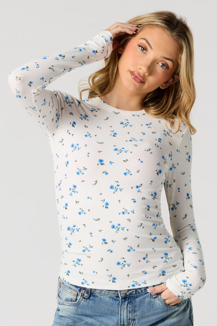 Haut côtelé à manches longues