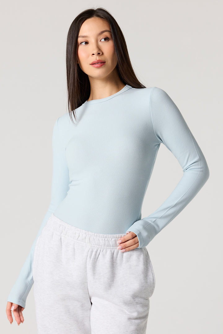 Haut côtelé à manches longues