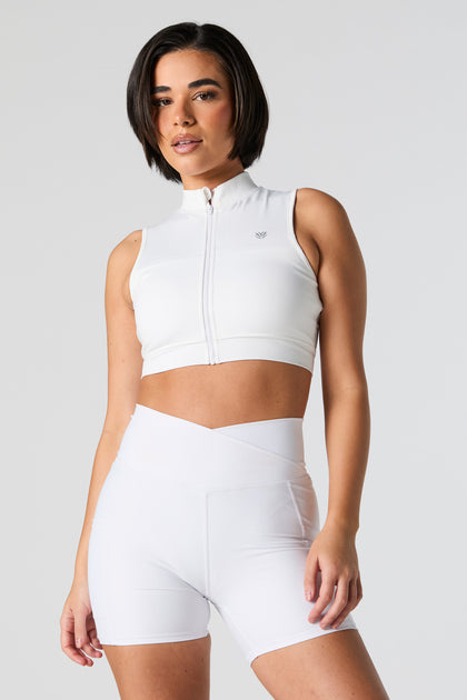Active Zip-Up Cropped Tank
