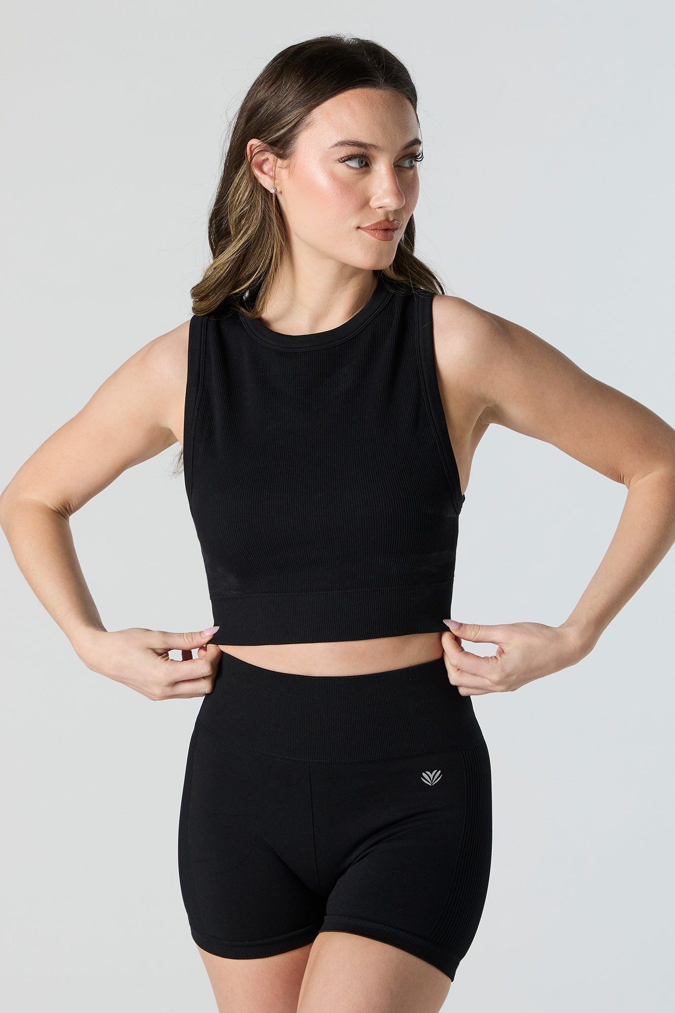 Active Ribbed High Neck Tank