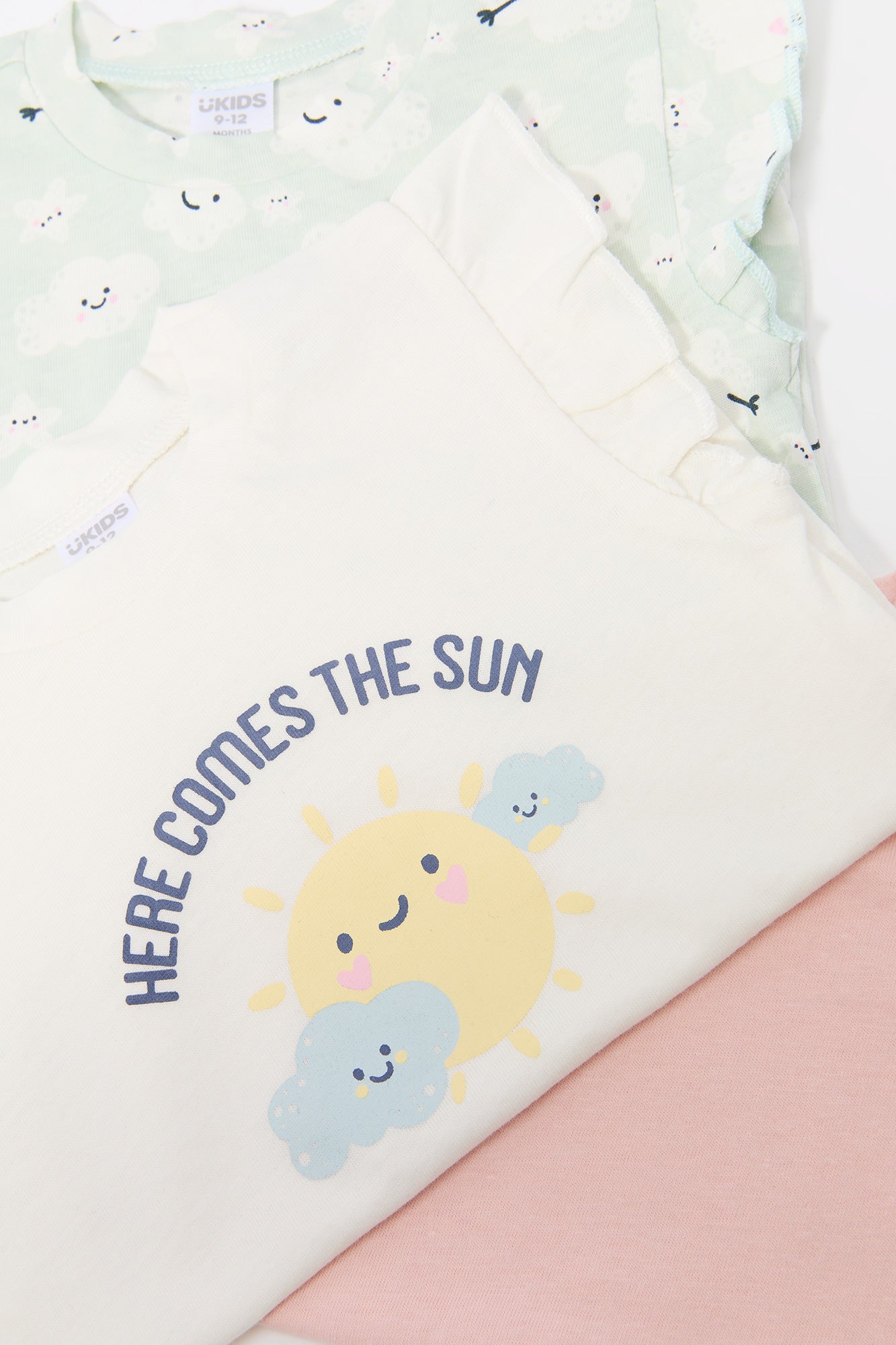 Baby Sun Graphic Flutter Sleeve T-Shirt (3 Pack)