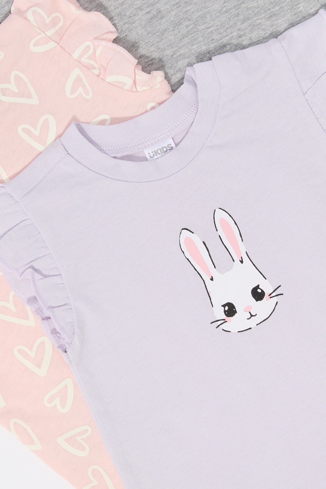 Baby Bunny Graphic Flutter Sleeve T-Shirt (3 Pack)