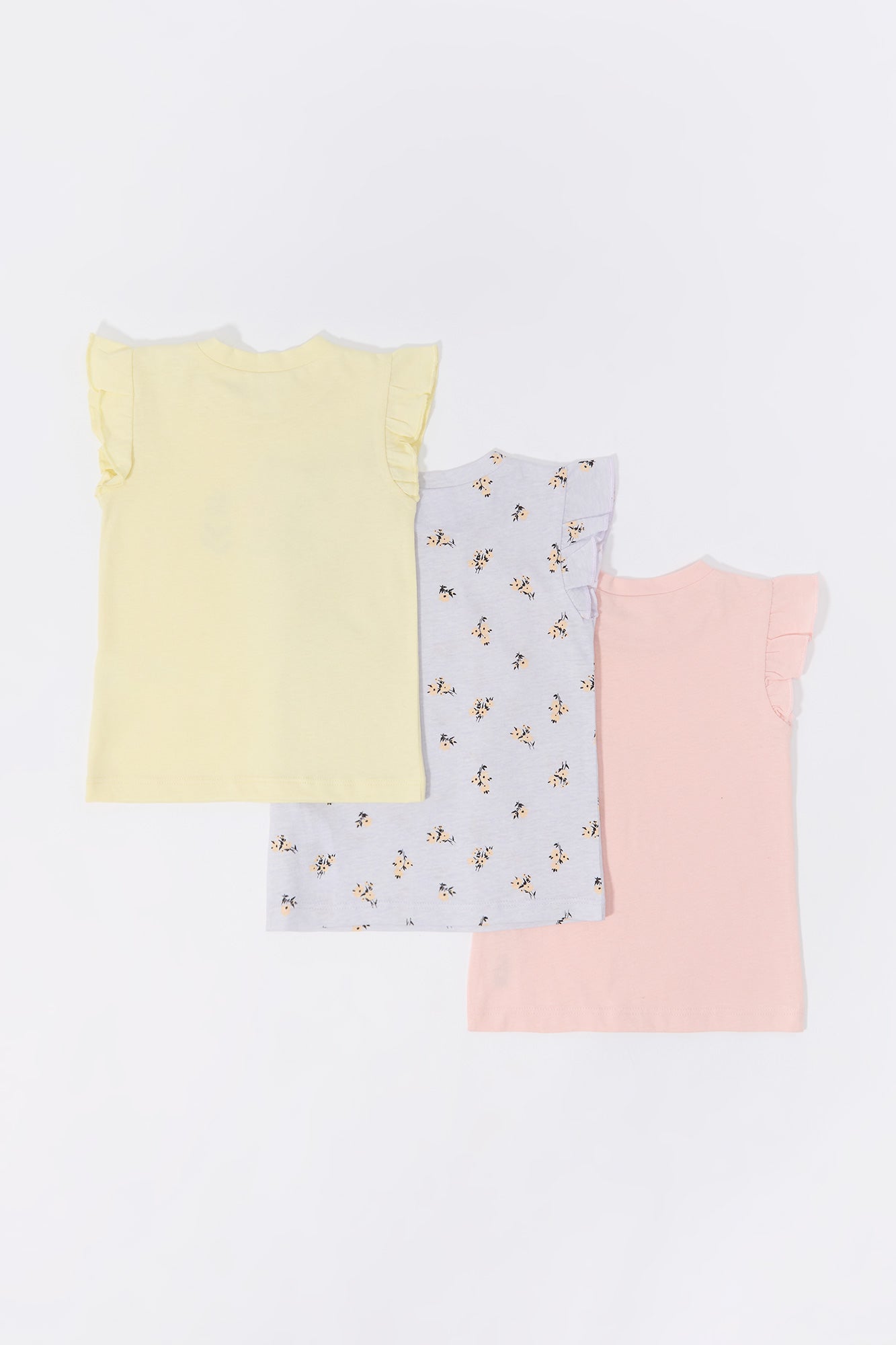 Baby Flower Graphic Flutter Sleeve T-Shirt (3 Pack)