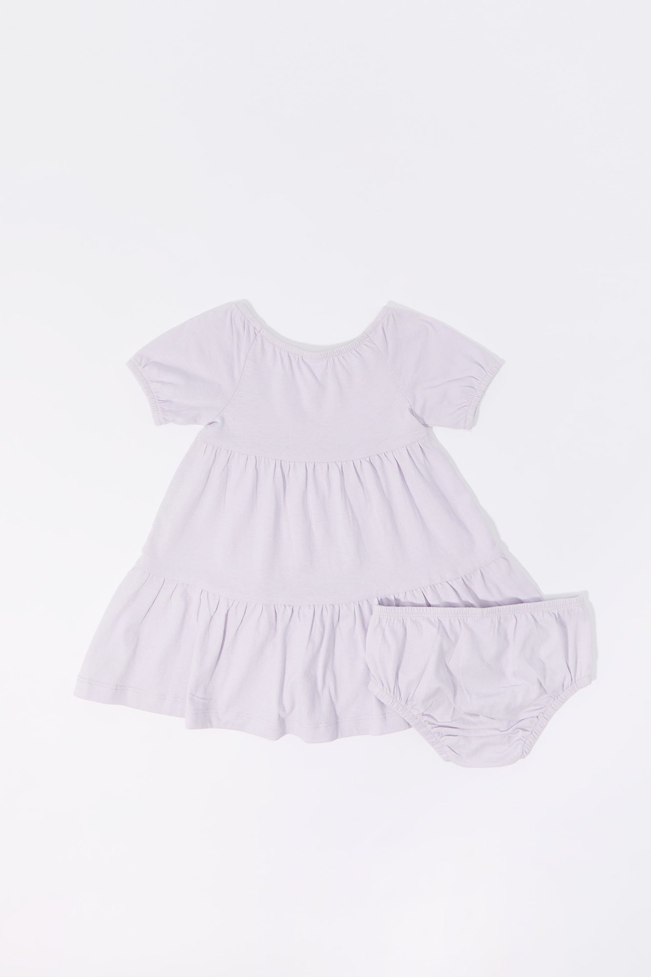 Baby Bunny Print Short Sleeve Dress and Underwear (2 Piece Set)
