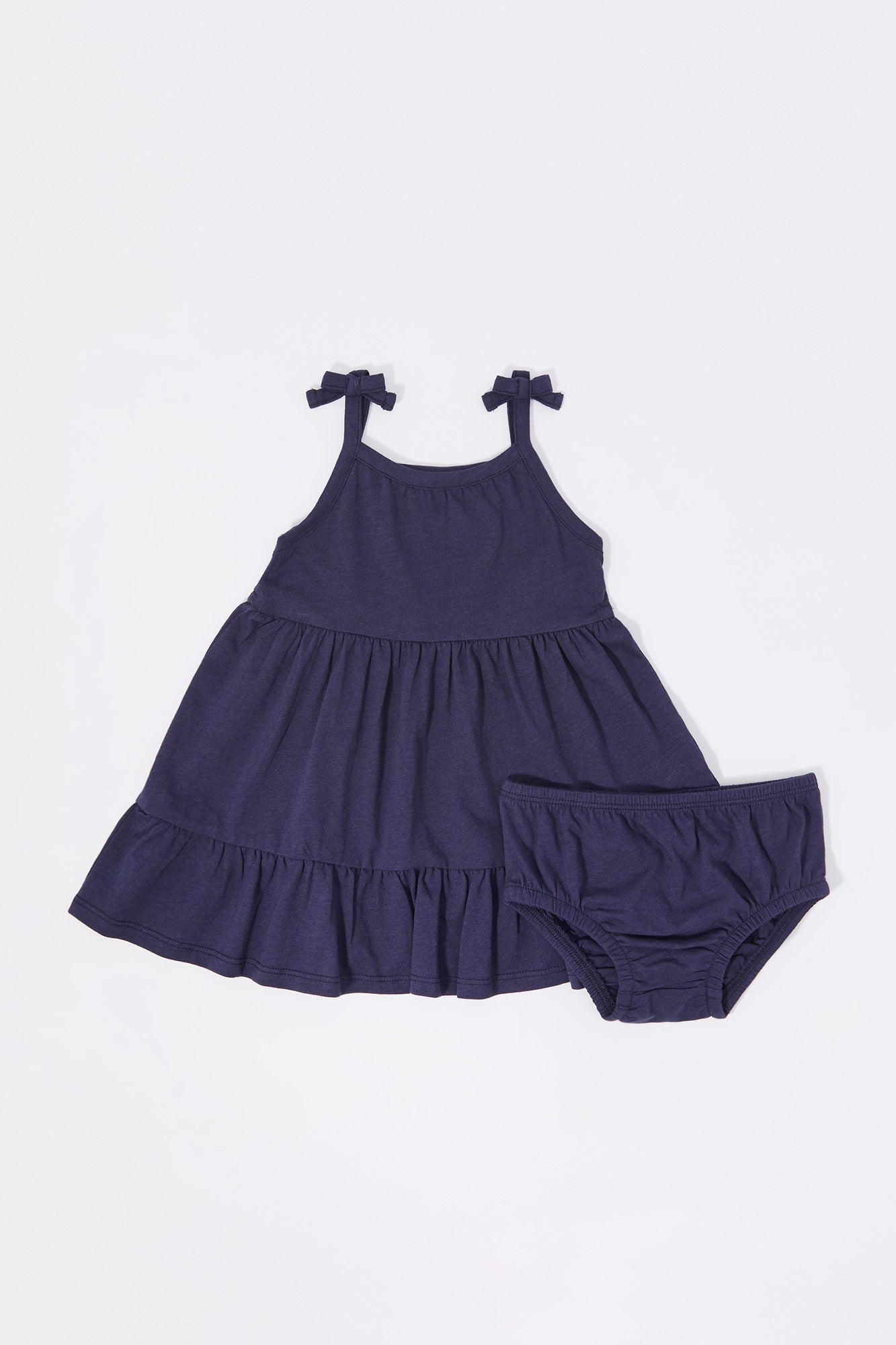 Baby Floral Print Tiered Dress and Underwear (2 Piece Set)