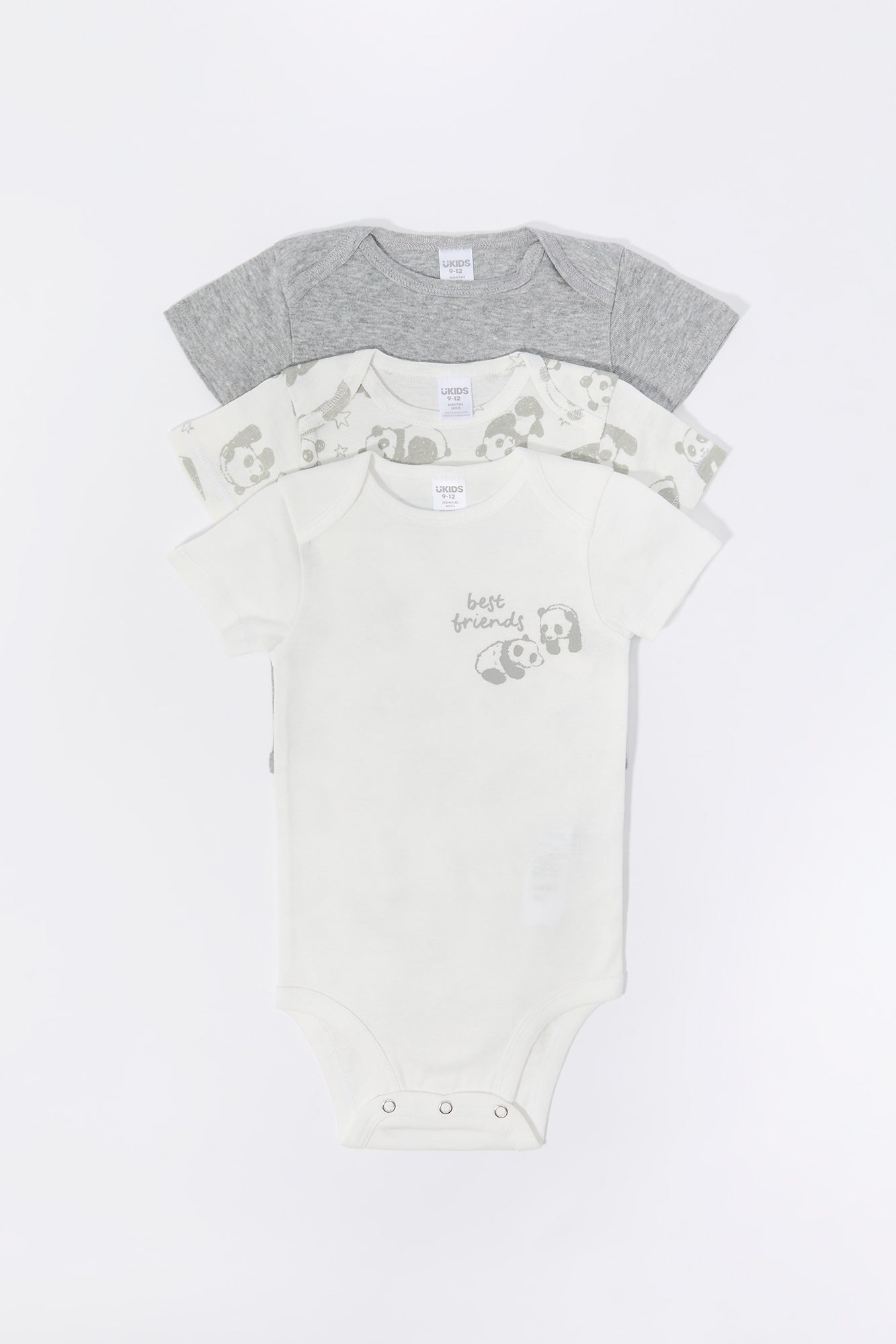 Baby Panda Best Friend Graphic Bodysuit (3 Pack)