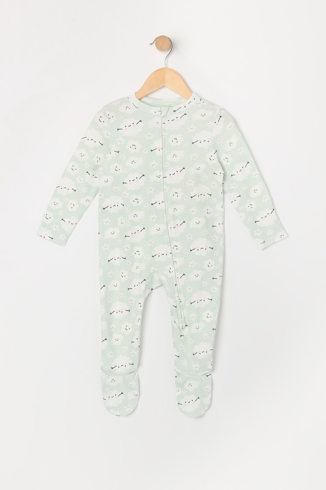 Baby Cloud Print Footed One Piece Pajama (2 Pack)