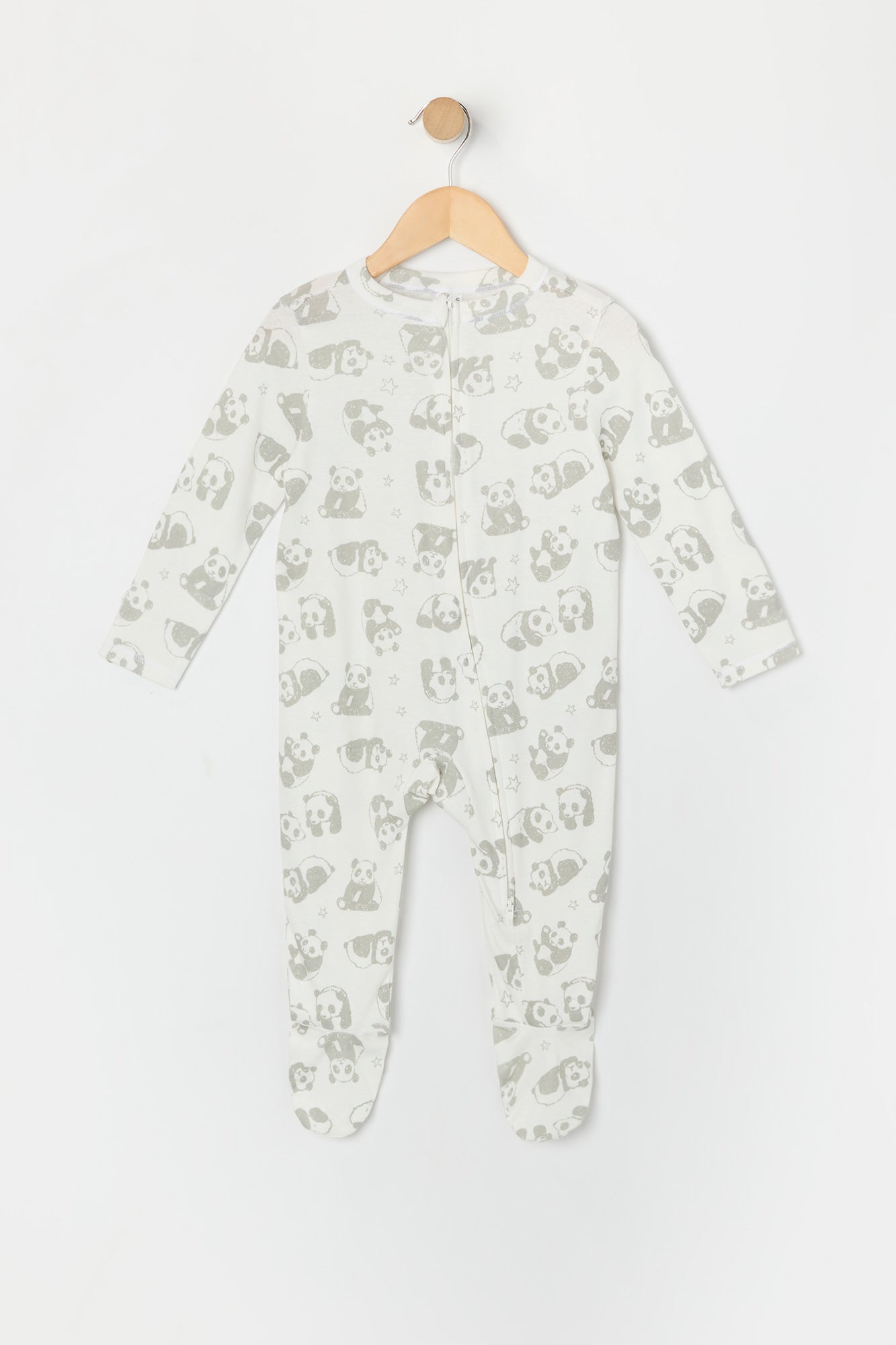 Baby Panda Print Footed One Piece Pajama (2 Pack)