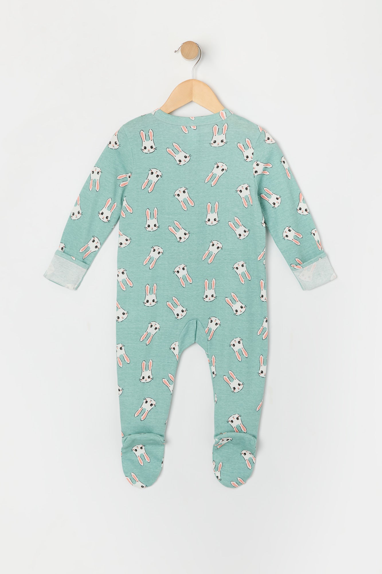 Baby Bunny Print Footed One Piece Pajama (2 Pack)