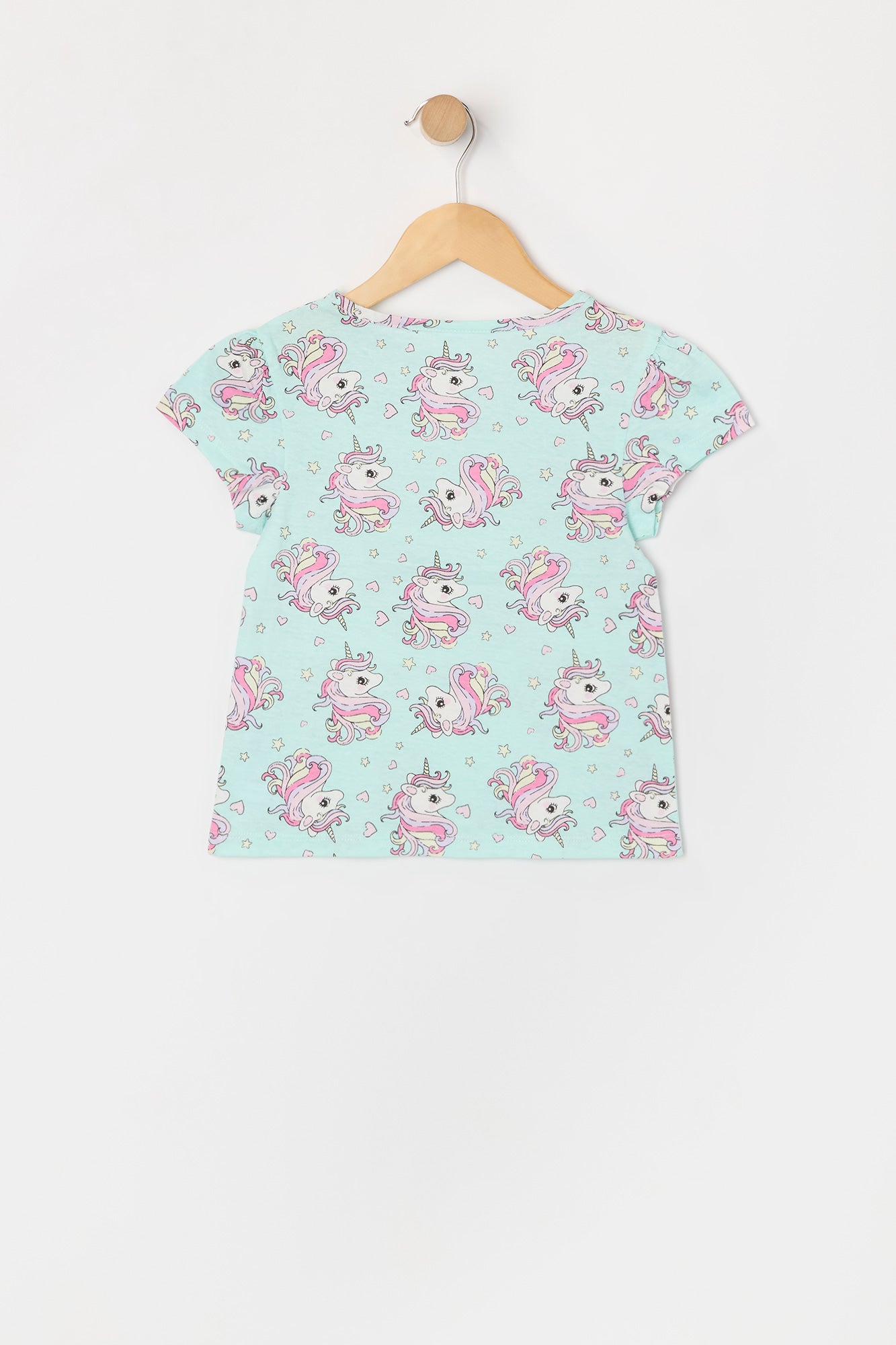 Toddler Girl Unicorn Print Puff Sleeve T-Shirt