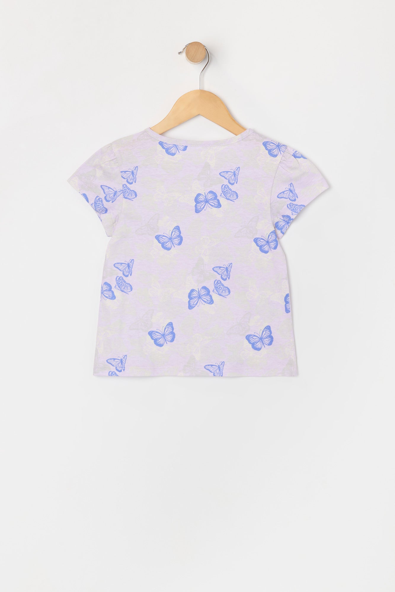 Toddler Girl Butterfly Print Puff Sleeve T-Shirt