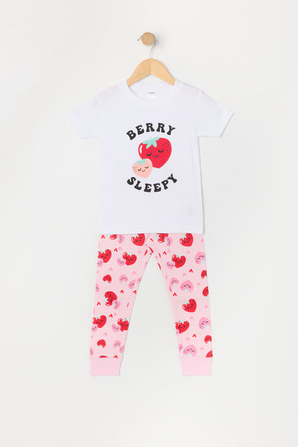 Ensemble-pyjama 2 pièces à imprimé Berry Sleepy pour toute-petite