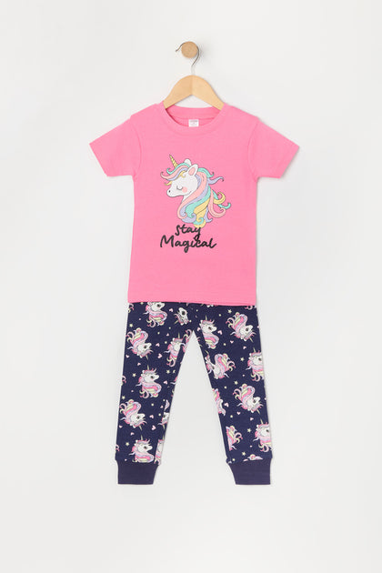 Ensemble-pyjama 2 pièces à imprimé Magical Unicorn pour toute-petite