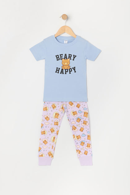 Ensemble-pyjama 2 pièces à imprimé Beary Happy pour toute-petite