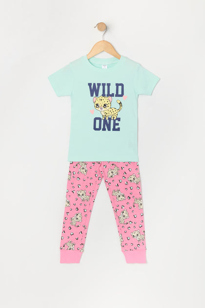 Ensemble-pyjama 2 pièces à imprimé Wild One pour toute-petite