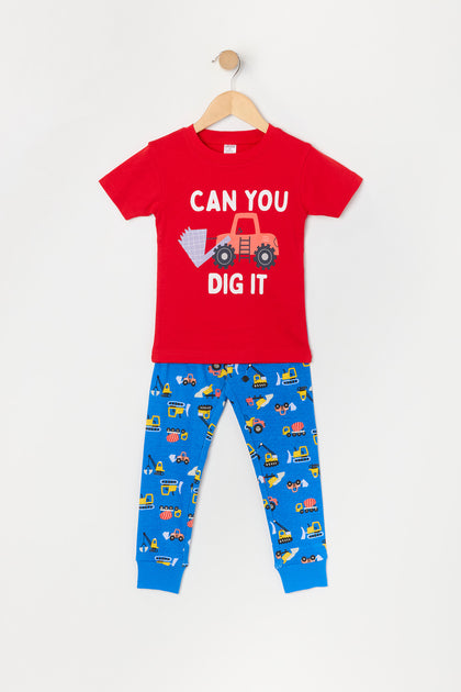 Ensemble-pyjama 2 pièces à imprimé Dig It pour tout-petit