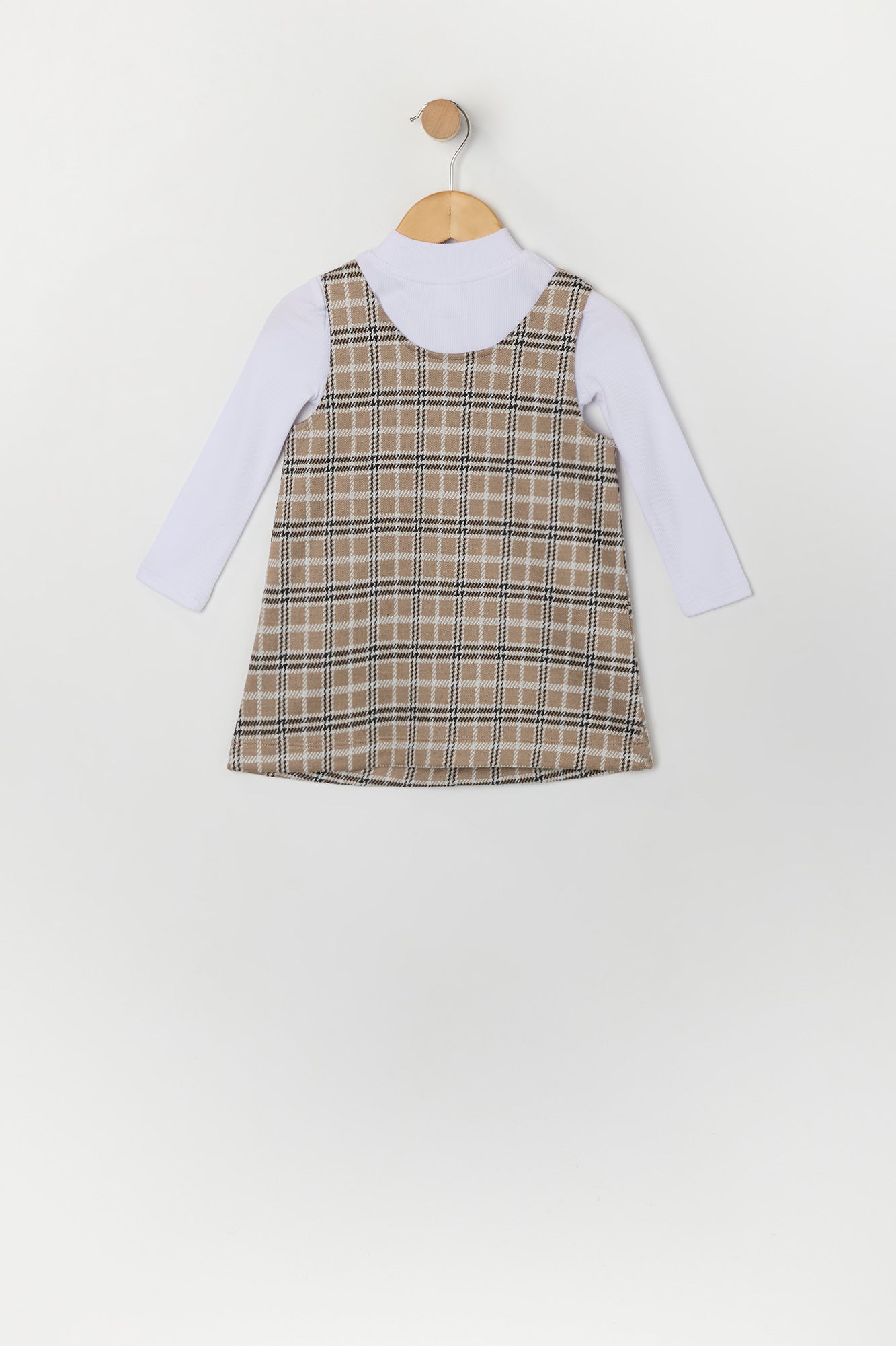 Baby Plaid Knit Dress and Long Sleeve Top 2 Piece Set