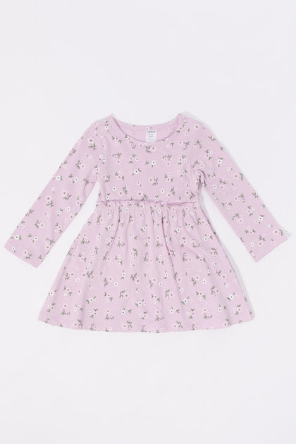 Robe fleurie à manches longues pour bébé