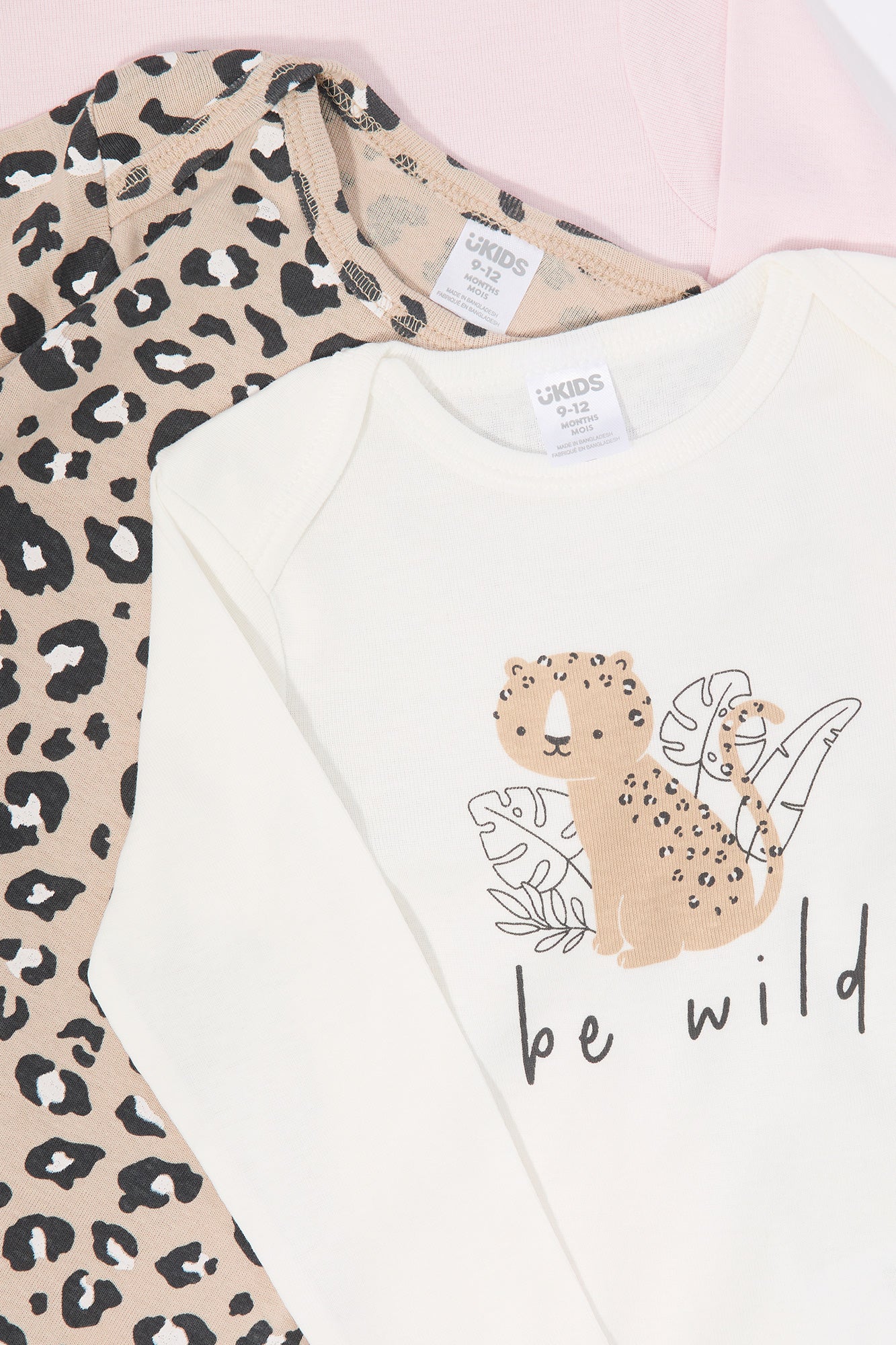 Combinaison à manches longues avec imprimé Be Wild pour bébé (Paquet de 3)