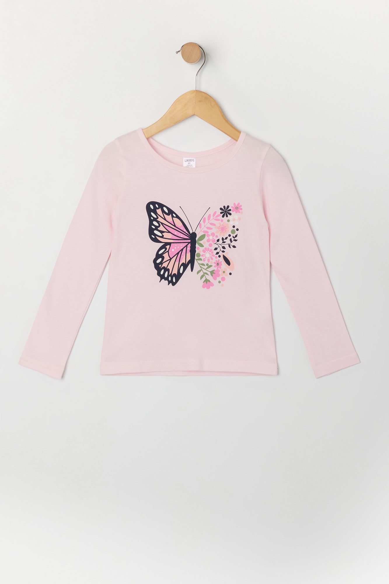 Toddler Girl Butterfly Graphic Long Sleeve Top