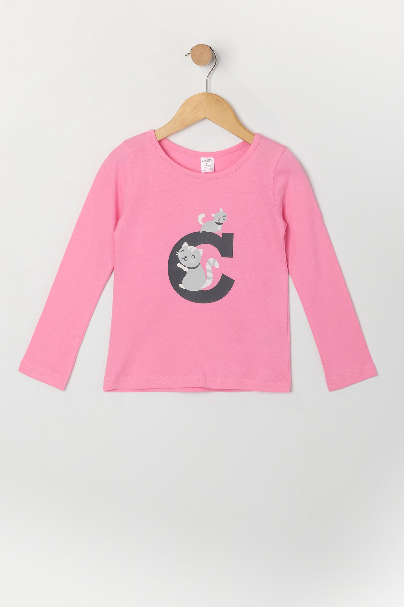 Toddler Girl Cat Graphic Long Sleeve Top