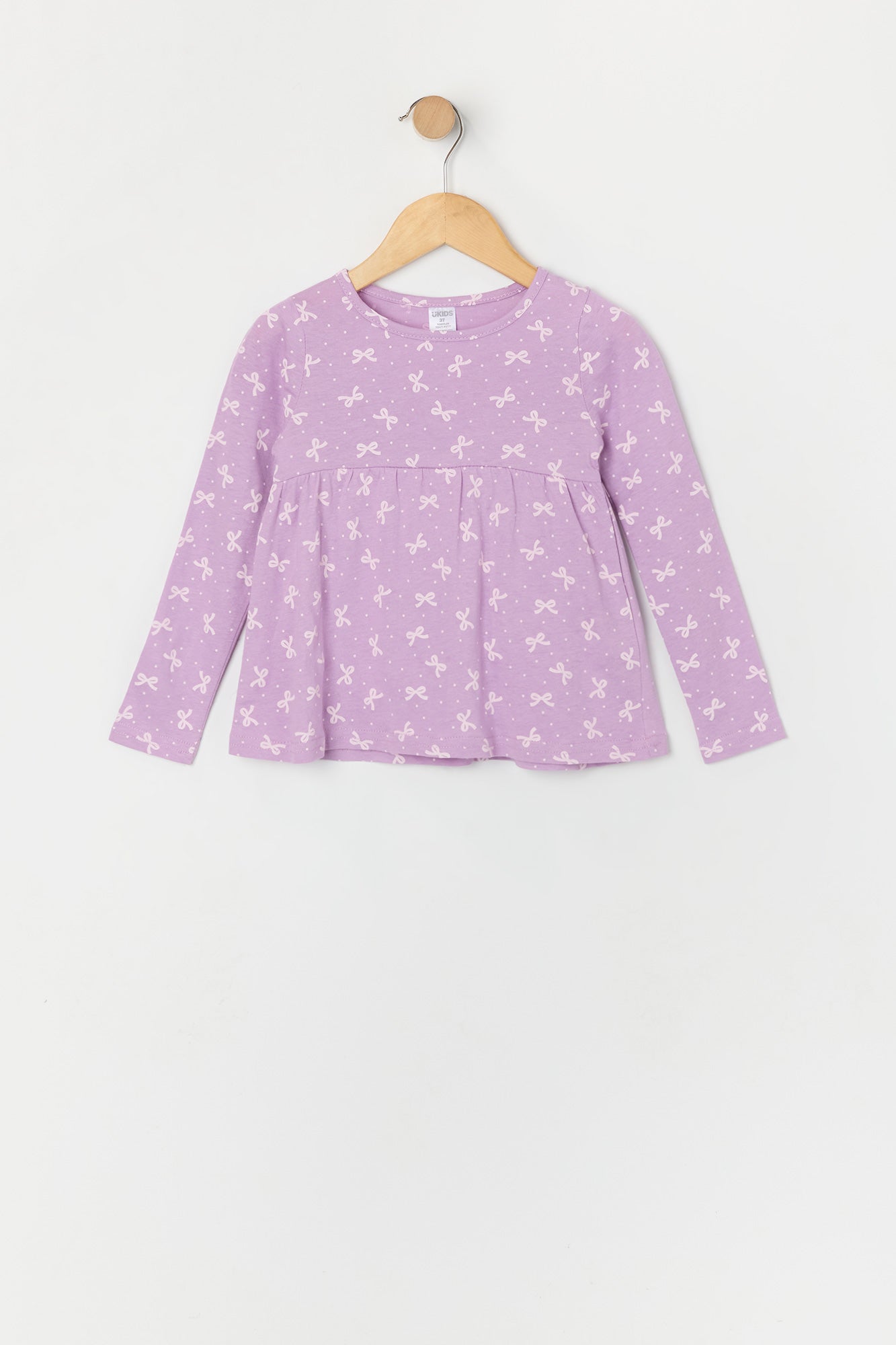 Toddler Girl Printed Peplum Long Sleeve Top