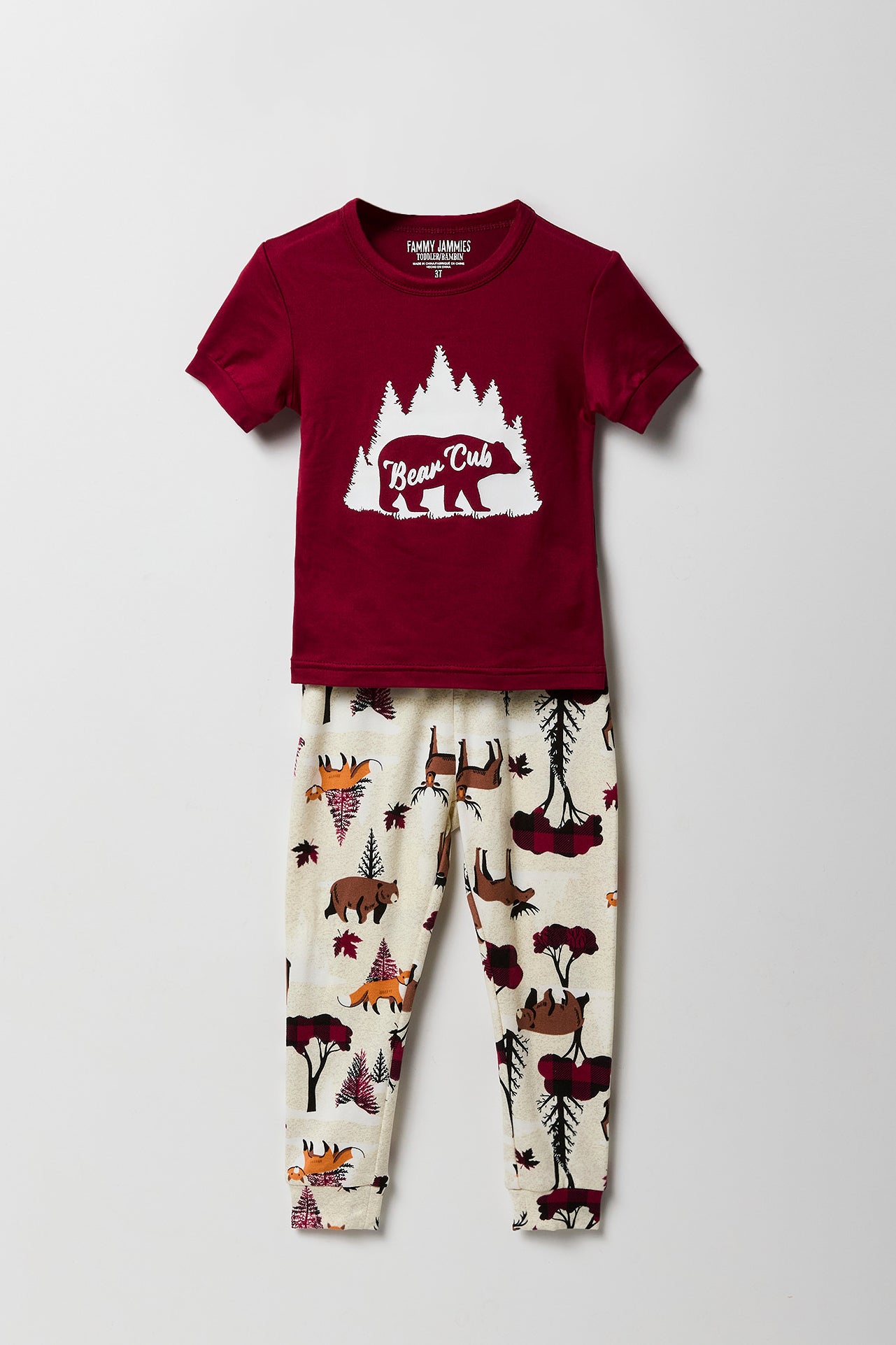 Ensemble Pyjama Bear Cub de famille à imprimé pour tout-petit